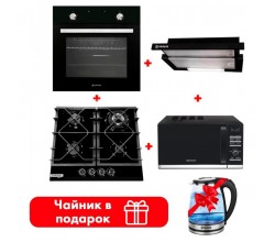 HAUSLER HLS-60-BCK-WK (FBG) + HAUSLER HTS-60-BK-130W +  HAUSLER HLS-20LD7A13B + Духовка HAUSLER HLS-BI67BL4M + HAUSLER HLS-1801G 